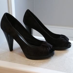 Black Peep Toe Pumps